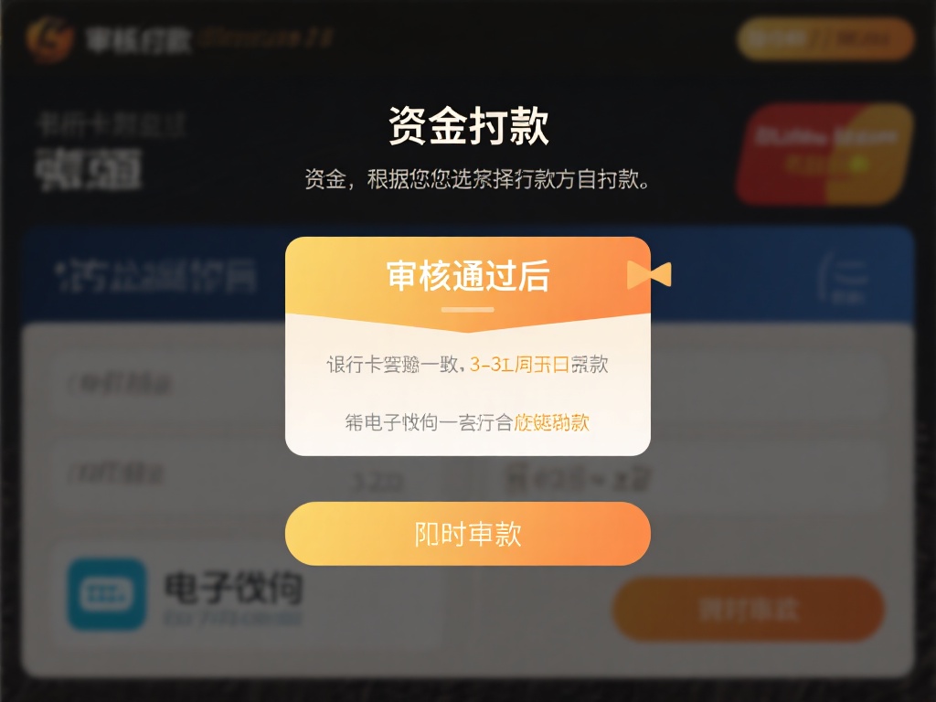 资金到账确认
审核通过后，资金将根据您选择的出款